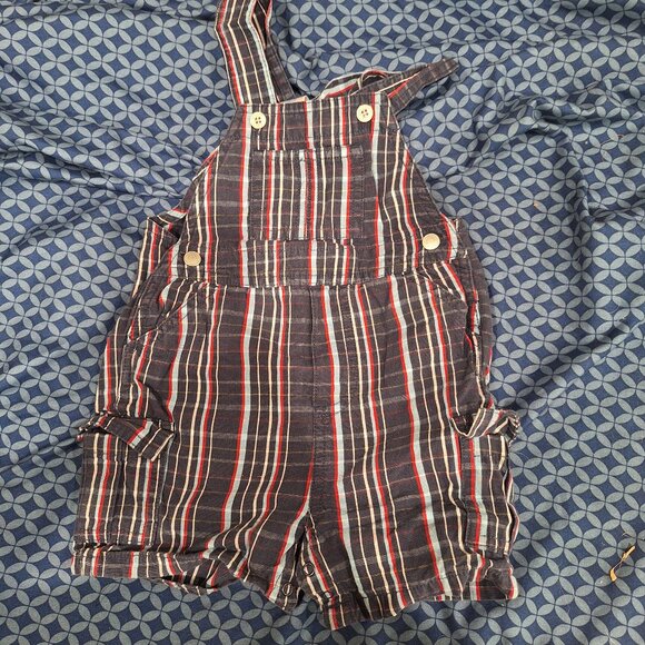 old navy overalls striped 6 to 12 months - Picture 1 of 8